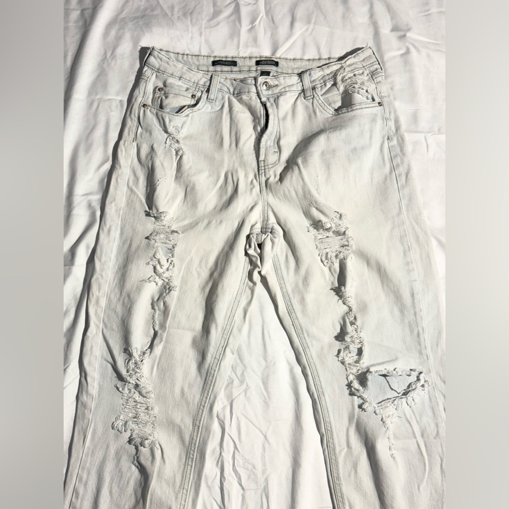 Wild Fable Light Blue Distressed Straight Leg Jeans Size 12 - Picture 3 of 7